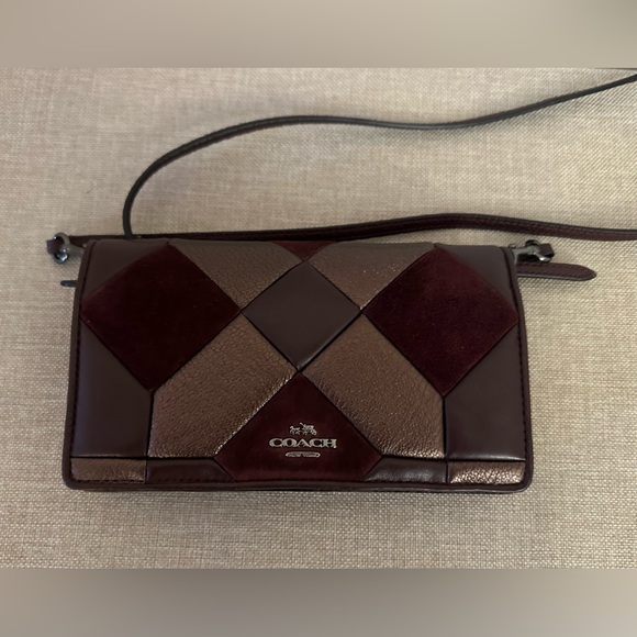 Coach Handbags - COACH CANYON QUILT FOLDOVER CROSSBODY IN MIXED MATERIALS